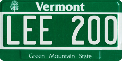 VT license plate LEE200