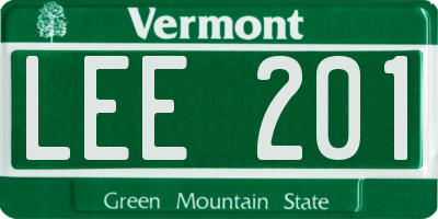 VT license plate LEE201