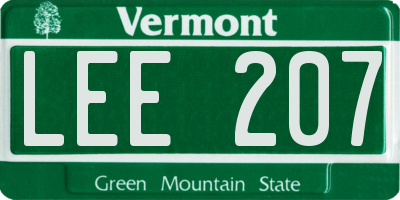 VT license plate LEE207
