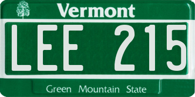 VT license plate LEE215