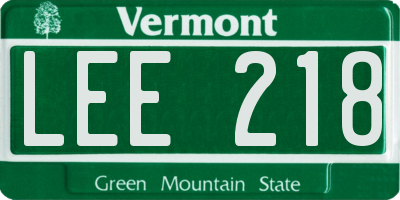 VT license plate LEE218
