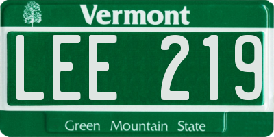 VT license plate LEE219