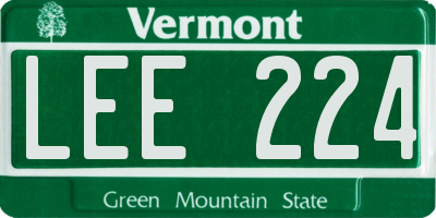 VT license plate LEE224