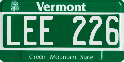 VT license plate LEE226