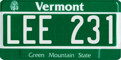 VT license plate LEE231