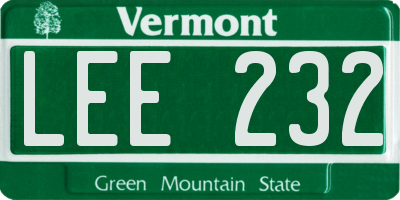 VT license plate LEE232