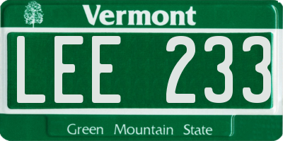 VT license plate LEE233