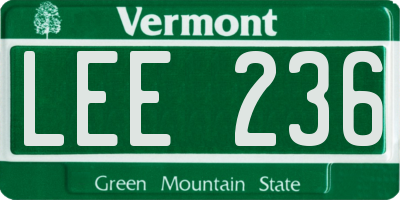 VT license plate LEE236