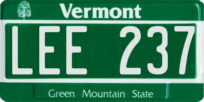 VT license plate LEE237