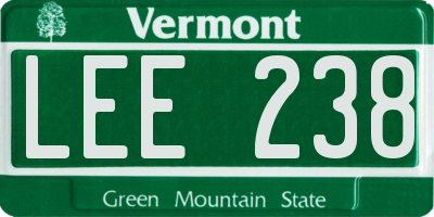 VT license plate LEE238