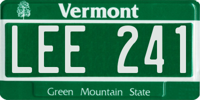 VT license plate LEE241