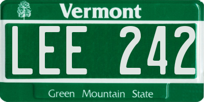 VT license plate LEE242