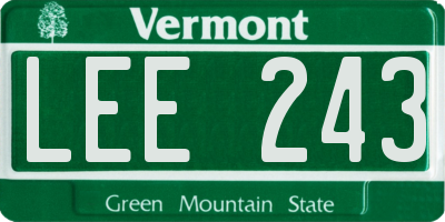 VT license plate LEE243