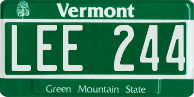 VT license plate LEE244