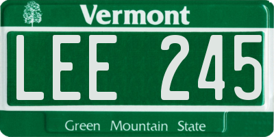 VT license plate LEE245