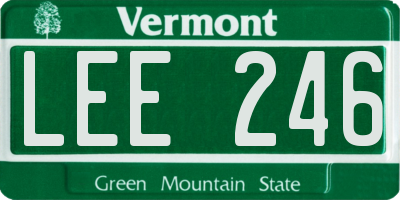 VT license plate LEE246
