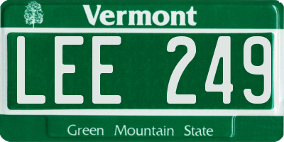 VT license plate LEE249