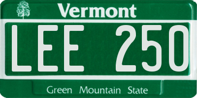 VT license plate LEE250