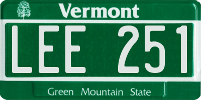 VT license plate LEE251
