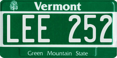 VT license plate LEE252