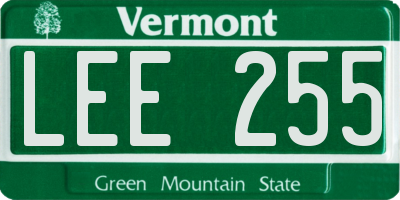 VT license plate LEE255