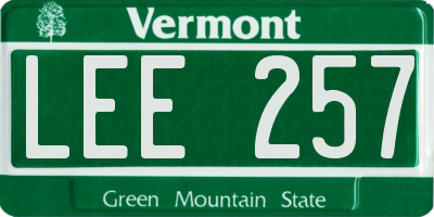 VT license plate LEE257