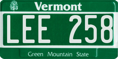 VT license plate LEE258