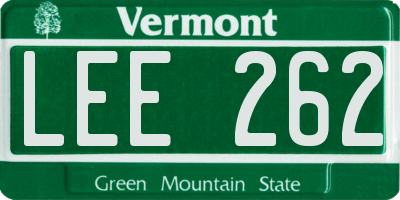 VT license plate LEE262