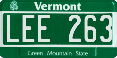VT license plate LEE263