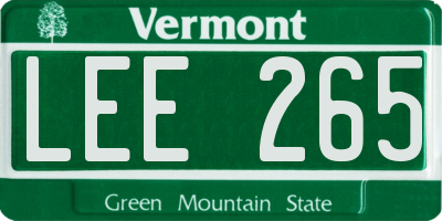 VT license plate LEE265
