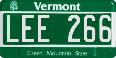 VT license plate LEE266