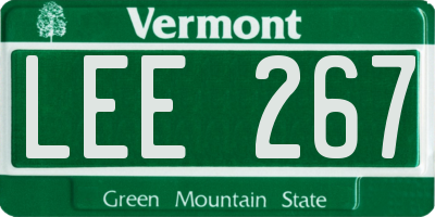VT license plate LEE267