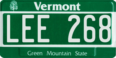 VT license plate LEE268