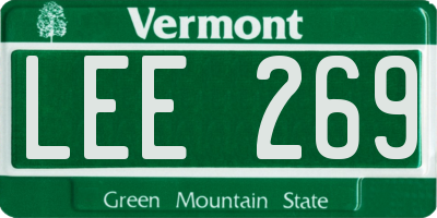 VT license plate LEE269