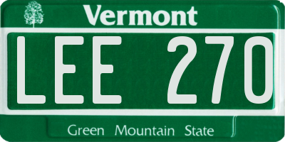 VT license plate LEE270