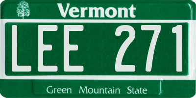 VT license plate LEE271
