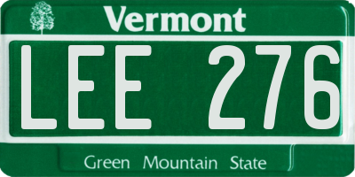 VT license plate LEE276
