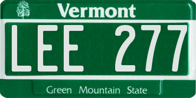 VT license plate LEE277