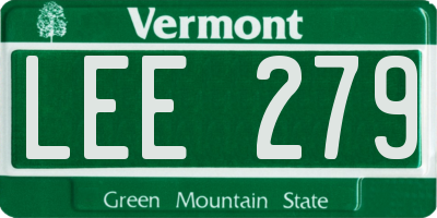 VT license plate LEE279