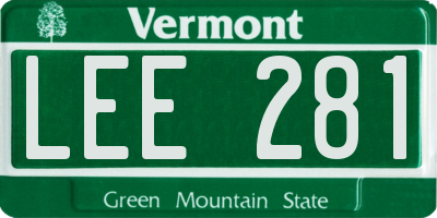 VT license plate LEE281