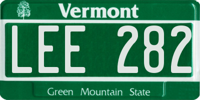 VT license plate LEE282