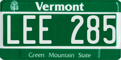 VT license plate LEE285
