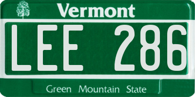 VT license plate LEE286