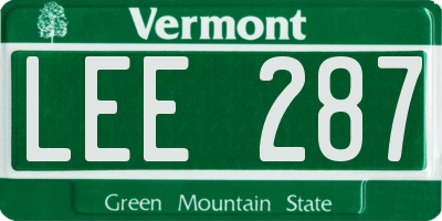 VT license plate LEE287