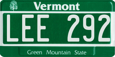 VT license plate LEE292