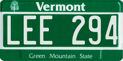 VT license plate LEE294