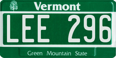 VT license plate LEE296