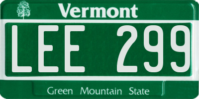VT license plate LEE299