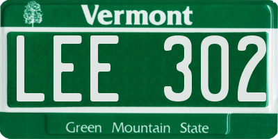 VT license plate LEE302