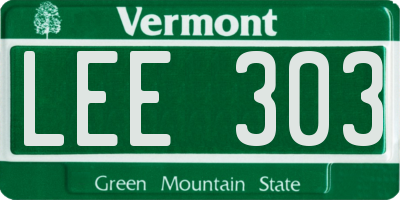 VT license plate LEE303